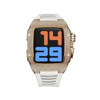 Thumbnail for Apple Watch series 7 white watch stripe with rose gold body