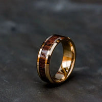 Thumbnail for Rose Gold and Wood Tungsten Carbide Ring