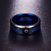 Thumbnail for Azure Blue Black Tungsten Ring
