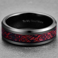 Thumbnail for Orbit Rings Tungsten Carbide Celtic Red BE