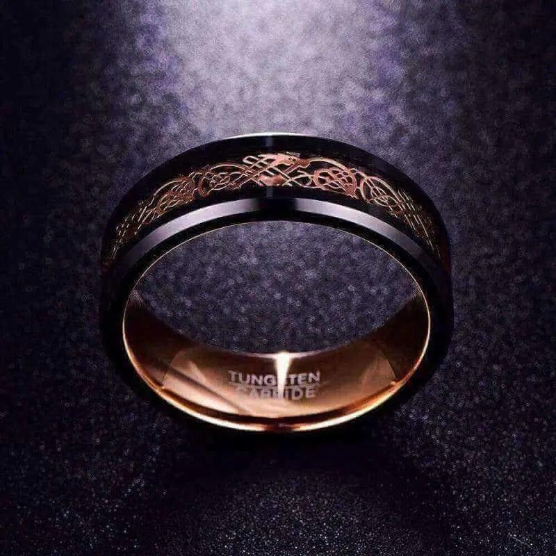 Orbit Rings Tungsten Carbide Celtic Rose Gold