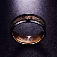 Thumbnail for Orbit Rings Tungsten Carbide Celtic Rose Gold