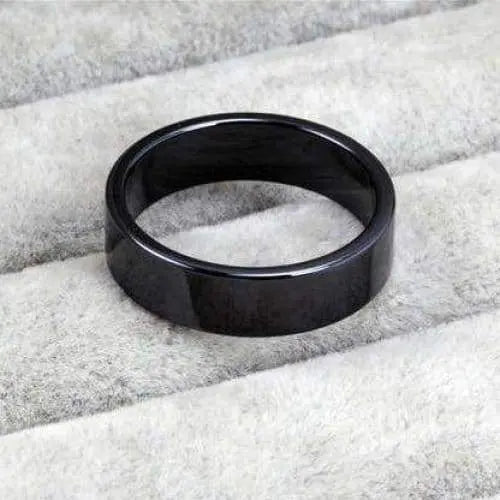 6mm Polished Black Ceramic Ring