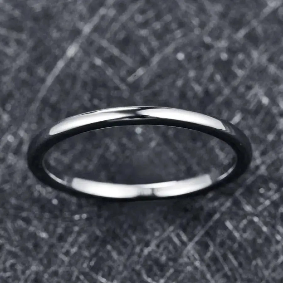 Silver 2mm Tungsten Carbide Ring