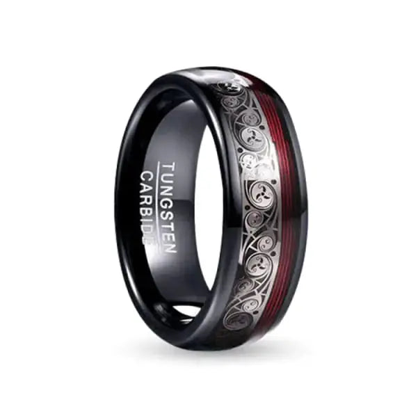 Tungsten Carbide ring with creative art