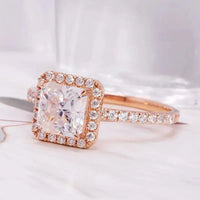 Thumbnail for 2ct Radiant Cut 7x7mm Moissanite Ring in 9ct Rose Gold front view
