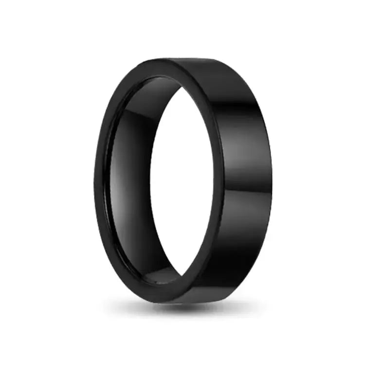Black Plated Brushed Outer Titanium Ring Polished Inner 6mm