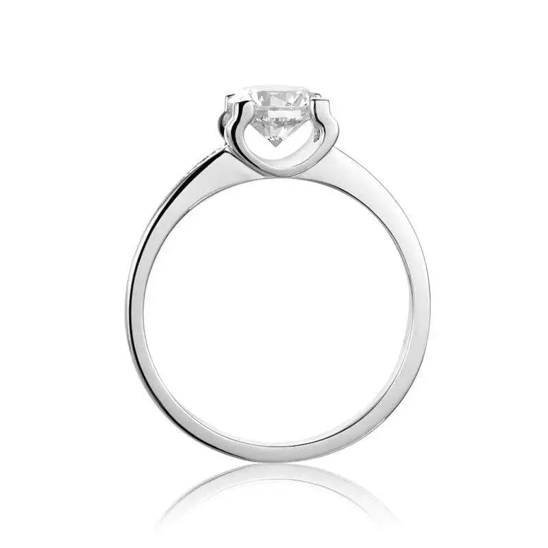 Silver Moissanite Engagement Ring