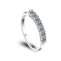 Thumbnail for Half Eternity Silver Moissanite Ring