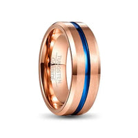 Thumbnail for Rosegold and Blue Tungsten Carbide Ring