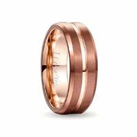 Thumbnail for Orbit Rings Tungsten Carbide 6 Rosegold Stream Brown