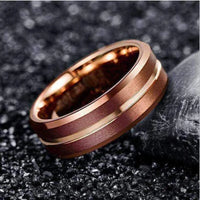 Thumbnail for Orbit Rings Tungsten Carbide Rosegold Stream Brown