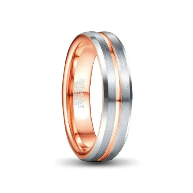 Rosegold and Silver Tungsten Carbide Ring