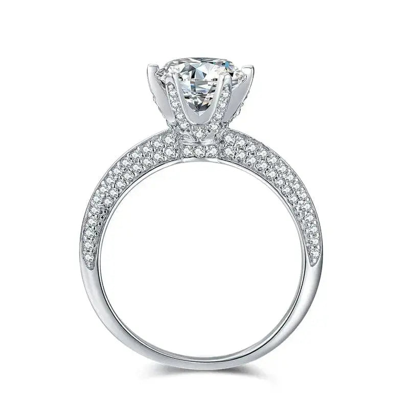 2ct Round Cut Moissanite Ring with Cubic Zirconia Stones