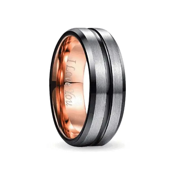 Orbit Rings Tungsten Carbide 6 Silver Stream Rosegold