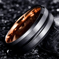 Thumbnail for Orbit Rings Tungsten Carbide Silver Stream Rosegold