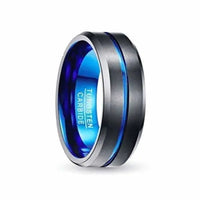 Thumbnail for Orbit Rings Tungsten Carbide 4 Stream Blue