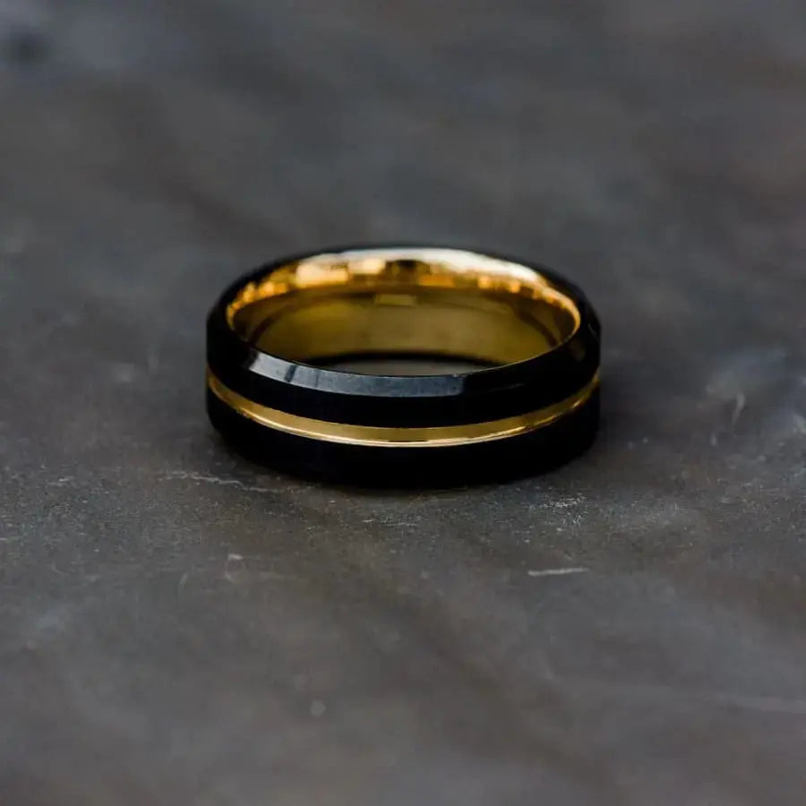 Black Ring with Gold