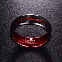 Thumbnail for Orbit Rings Tungsten Carbide Stream Red