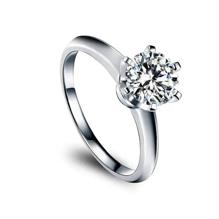 1ct Moissanite 6 claws Silver Ring