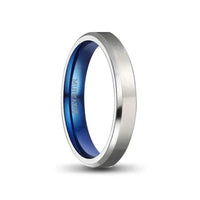 Thumbnail for 4mm Silver and Blue Titanium Ring 