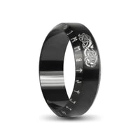Thumbnail for Nordic Black Emblem Stainless Steel Ring