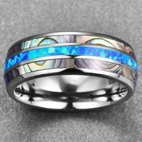 Thumbnail for Orbit Rings Tungsten Carbide Celtic Blue